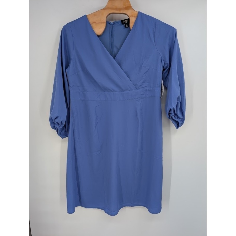 NWT‎ June and Vie 1/4 sleeve blue Midi dress Plus size stretch 18/20